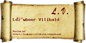 Löwbeer Vilibald névjegykártya